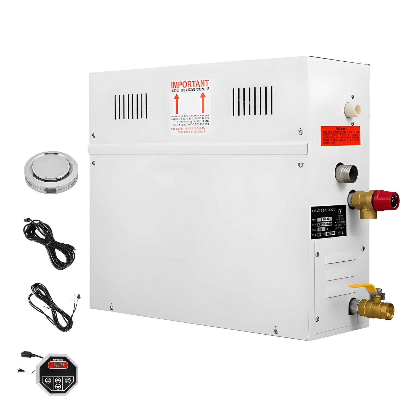 Ofyphth 3-21KW Luxury Self-draining Steam Generator, Shower Sauna Bath Home Steam Bath Spa Generator, with waterproof Control and Auto Drain 77-131℉, for Home Spa Bathroom. 9KW