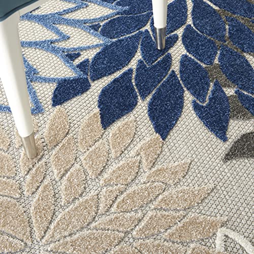 image for Nourison Home Aloha Indoor/Outdoor Blue/Multicolor 3'6