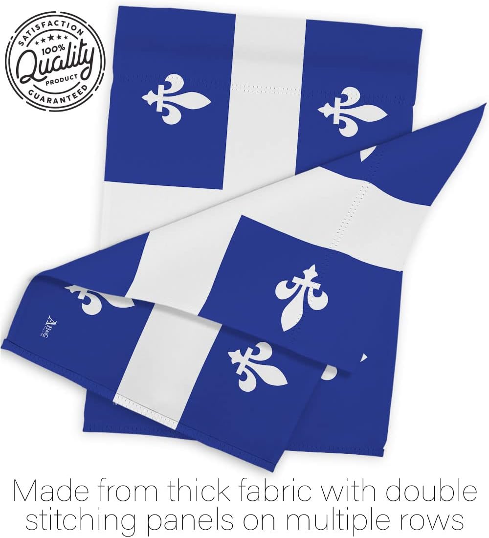 Quebec Garden Flag - Regional Canada Provinces Canadian Territories Region Country Particular Area - House Decoration Banner Small Yard Gift Double-Sided Made in USA 13 X 18.5