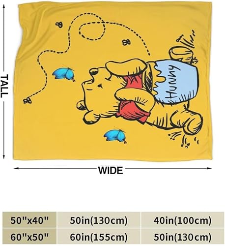 Miniatura 4 de Winnie - Manta suave de franela para cama, sofá, sala de estar, dormitorio, 50 x 60 pulgadas