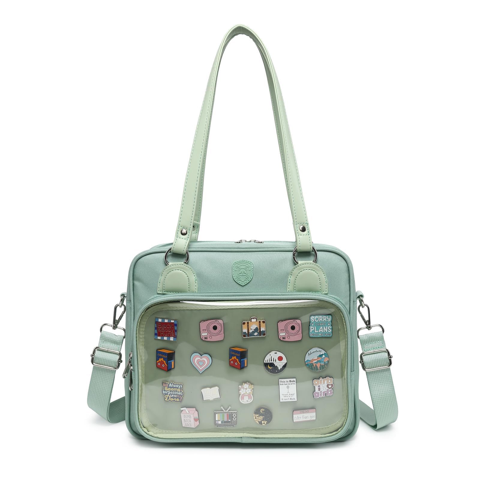 Oxford Ita Bag Crossbody Shoulder Bag Satchel Messenger Backpack Multi-Purpose Pins Display