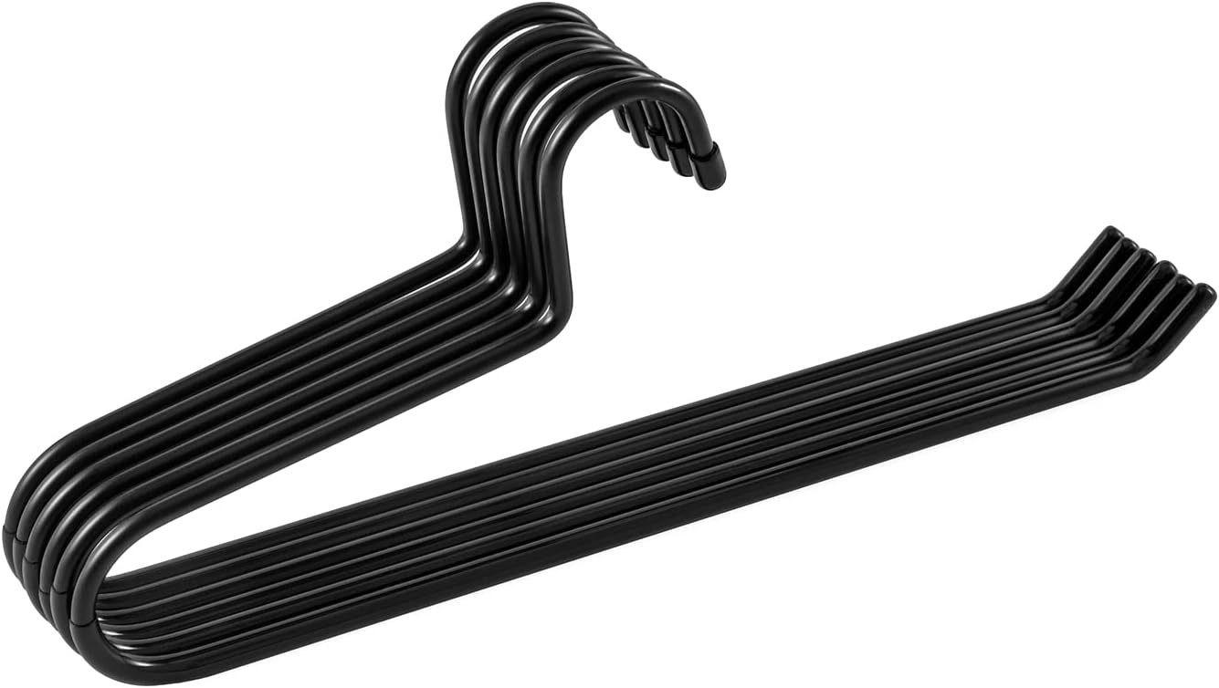 VASLIM 8 Pack Blanket Hangers Heavy Duty Black Vinyl Coated Nonslip Great for