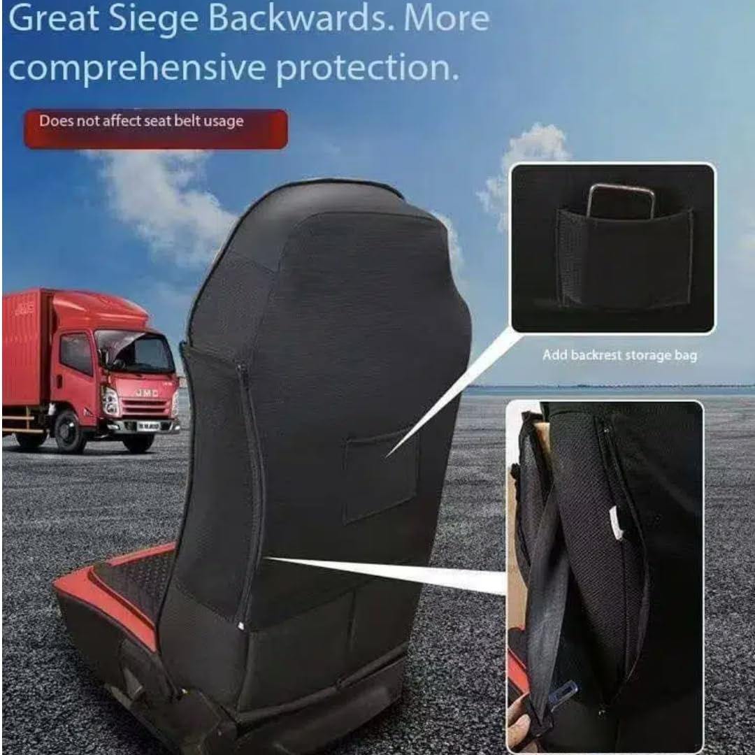 Camion Housse de siège pour Mercedes-Benz Actros Semi-remorque Cabine Protections Cuir Intégral Respirant Anti-Rayures Accessoires Décoration Facile Installer Toutes Saisons,Blue-Style 3
