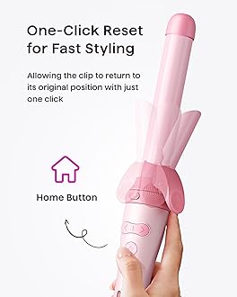 Wavytalk Rotating Curling Iron Set, Curlmaker Pro, Automatic Hair Curler with 3 Sizes Ceramic Barrel (0.5"-1"-1.25") for Tight & Spiral Curls and Beach Waves, Effortless Get Long-Lasting Styling, Pink