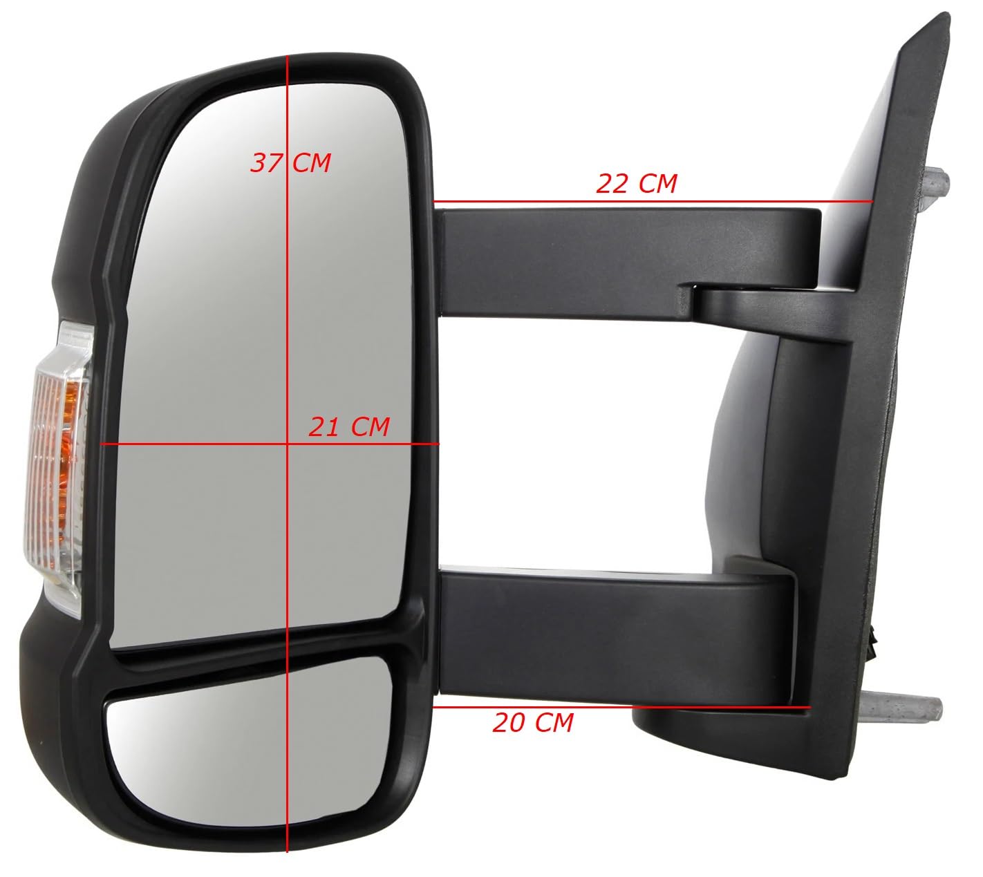 Specchietto Elettrico Sinistro CAMPER DUCATO Retrovisore Termico SX Dal 2006-2024 Braccio lungo,Sbrinamento rapido,Freccia Integrata