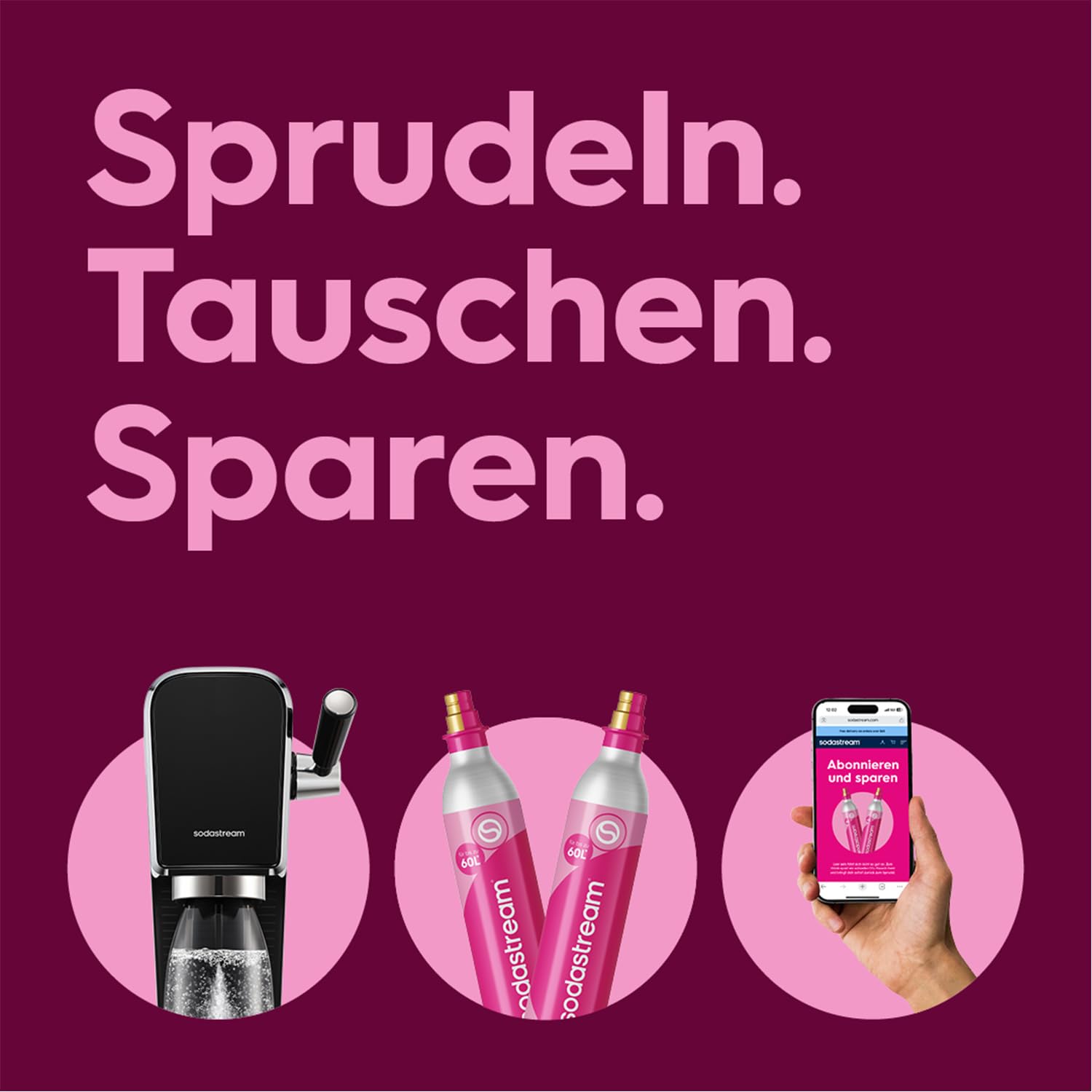 SodaStream Wassersprudler ART mit CO2-Zylinder und 1x 1L spülmaschinenfeste Kunststoff-Flasche, Höhe 44cm, Schwarz, 44 cm