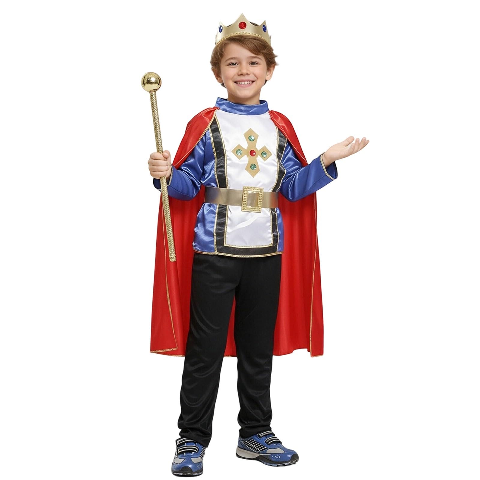 Faschingskostüme Kinder Junge König Kostüm Mittelalterliches Edelmann Fancy Dress Outfit Mit Umhang Und Zepter Für Kinder Aufwendiges Verkleidungsset Für Bühne Und Fasching Kinderkostüme Mädchen