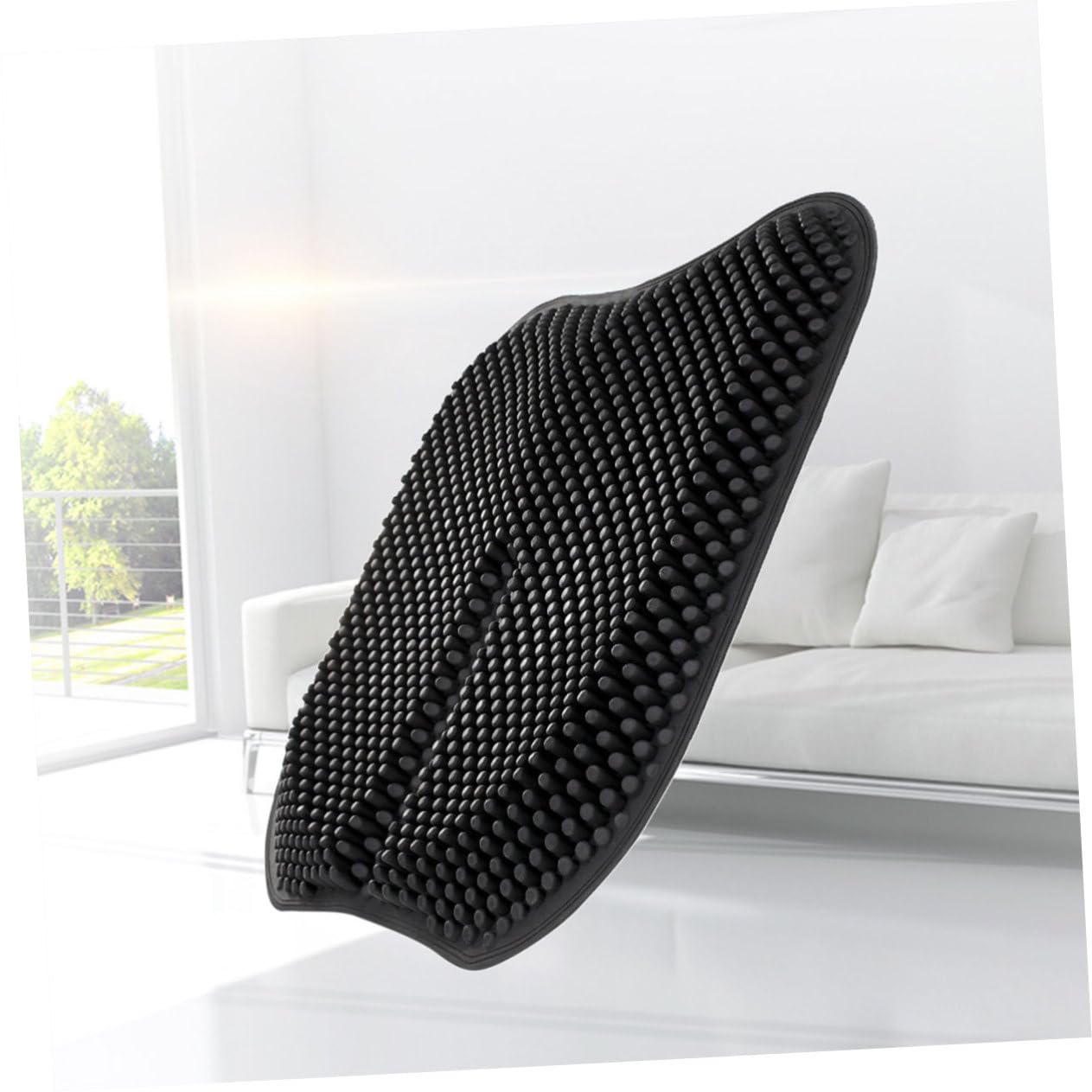 Alipis Cuscino Massaggiante Ergonomico in Silicone per Sedile Auto e Sedia a Rotelle Nero Antiscivolo e Traspirante per Massaggio Pratico e Comfort Ottimale