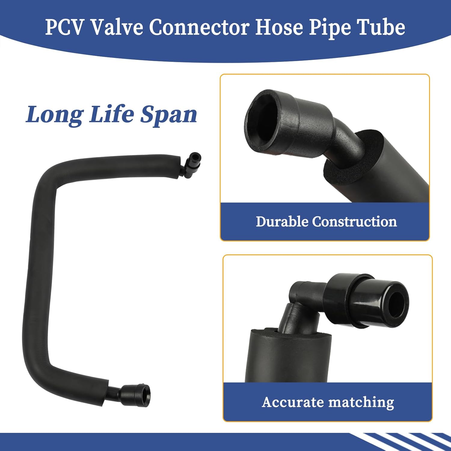XL3Z-6C324-HA, PCV Valve Connector Hose Pipe Tube Compatible with Ford F-150 1999-2002│F-250 1999│Expedition 1999-2002 4.6L V8 Windsor Engines Only XL3Z6C324HA