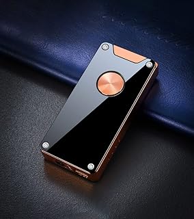 WDMART-US Gas&Electric Hybrid Lighter - Metal Windproof Inflatable lighters - Turbo Direct Injection Lighter - Metal Butane Gas Lighters - USB Cycle Charging(Note: Gas is not Included) (Black)