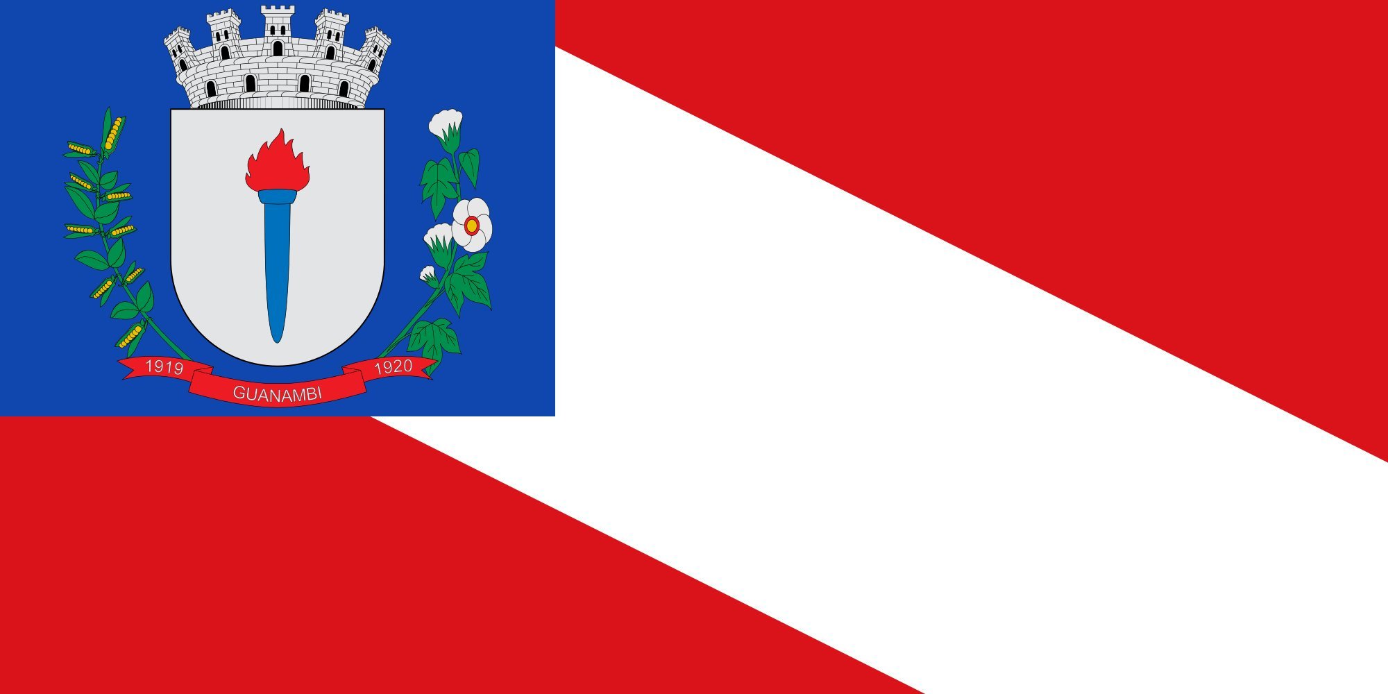 Drapeau Large Guanambi BA haut de gamme avec finitions de prestige Municipio