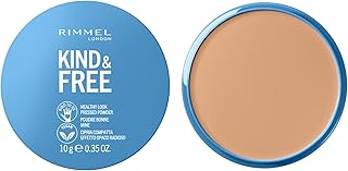 Rimmel London - Kind & Free Pressed Powder - Talc-Free Powder Foundation - With Aloe Vera & Tapioca - Cruelty-Free & Vegan - Light 020