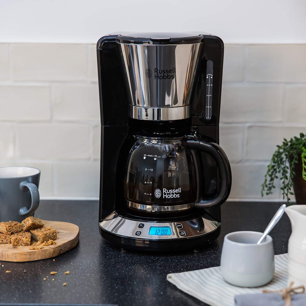 Russell Hobbs Macchina Caffè Americano, Timer programmabile, Spegnimento automatico, mantenimento in caldo, portafiltro rimovibile, antigoccia, 1.25 L, fino a 10 tazze, 1100 W,Victory 24030-56