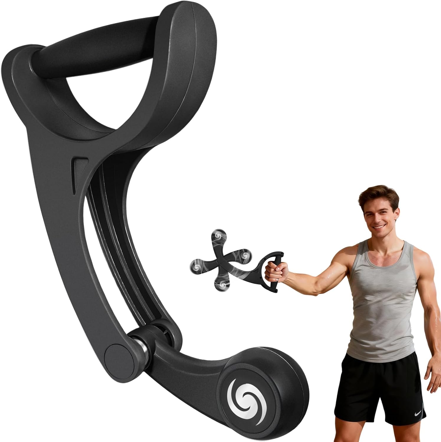 Arm Workout for Men and Women Weighted Ropeless Battle Rope for Home Gym Arm Trainer Workout Fitness Equipment 360° Hand-Crank Forearm Trainer for Full-Body HIIT, Low-Impact Aerobic Training