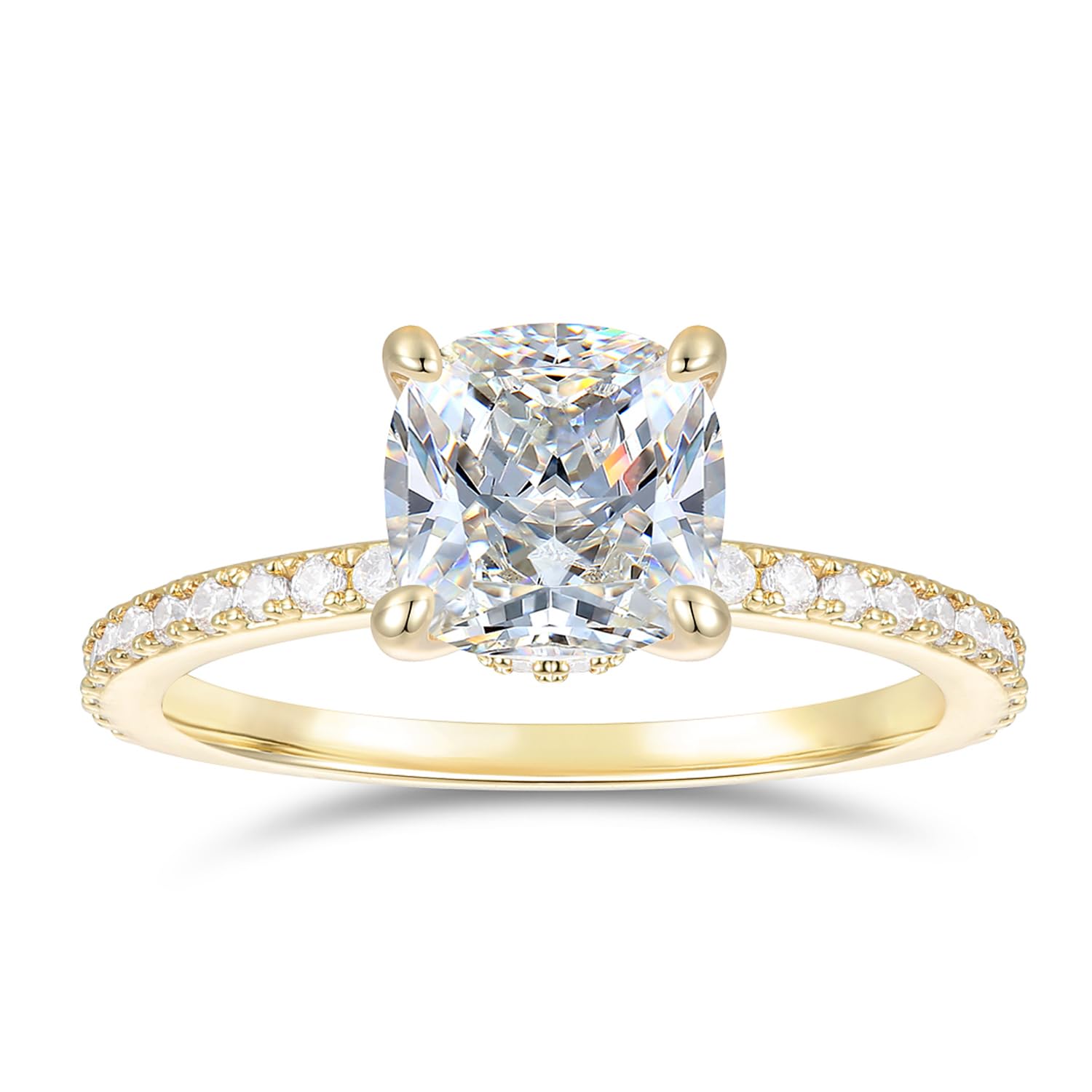 NOVSEAS 14K 2ct Cushion Solitaire Ring