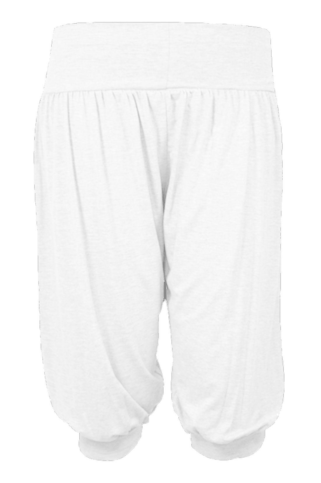 MA ONLINE Womens Elasticated Waist Fancy Alibaba Harem Trousers Womens Party Wear 3 4 Length Baggy Pants