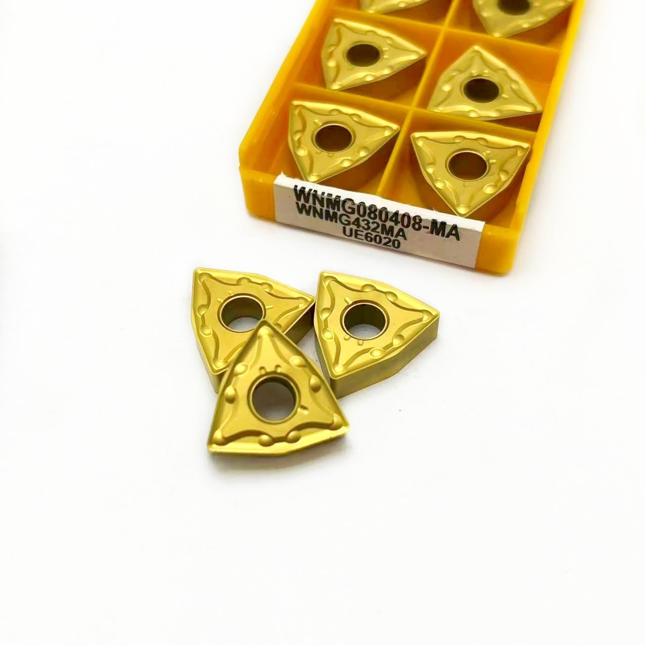 10 Uds CNC Insertar Hoja De Carburo WNMG080404 MA VP15TF UE6020 Herramienta Dureza Fresa Interna(WNMG080408 UE6020)