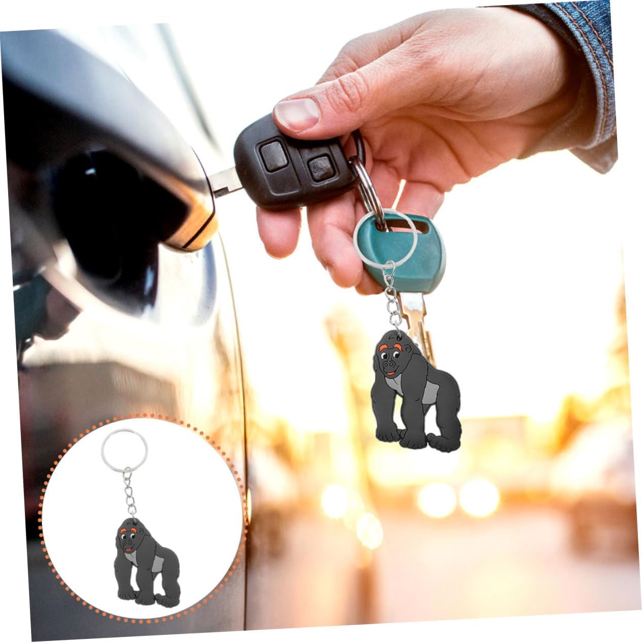 8pcs Gorilla Keychain Pendant Cute Animal Charms for Boys and Girls Party Favors and Versatile Bag Decorations and Attractive Design