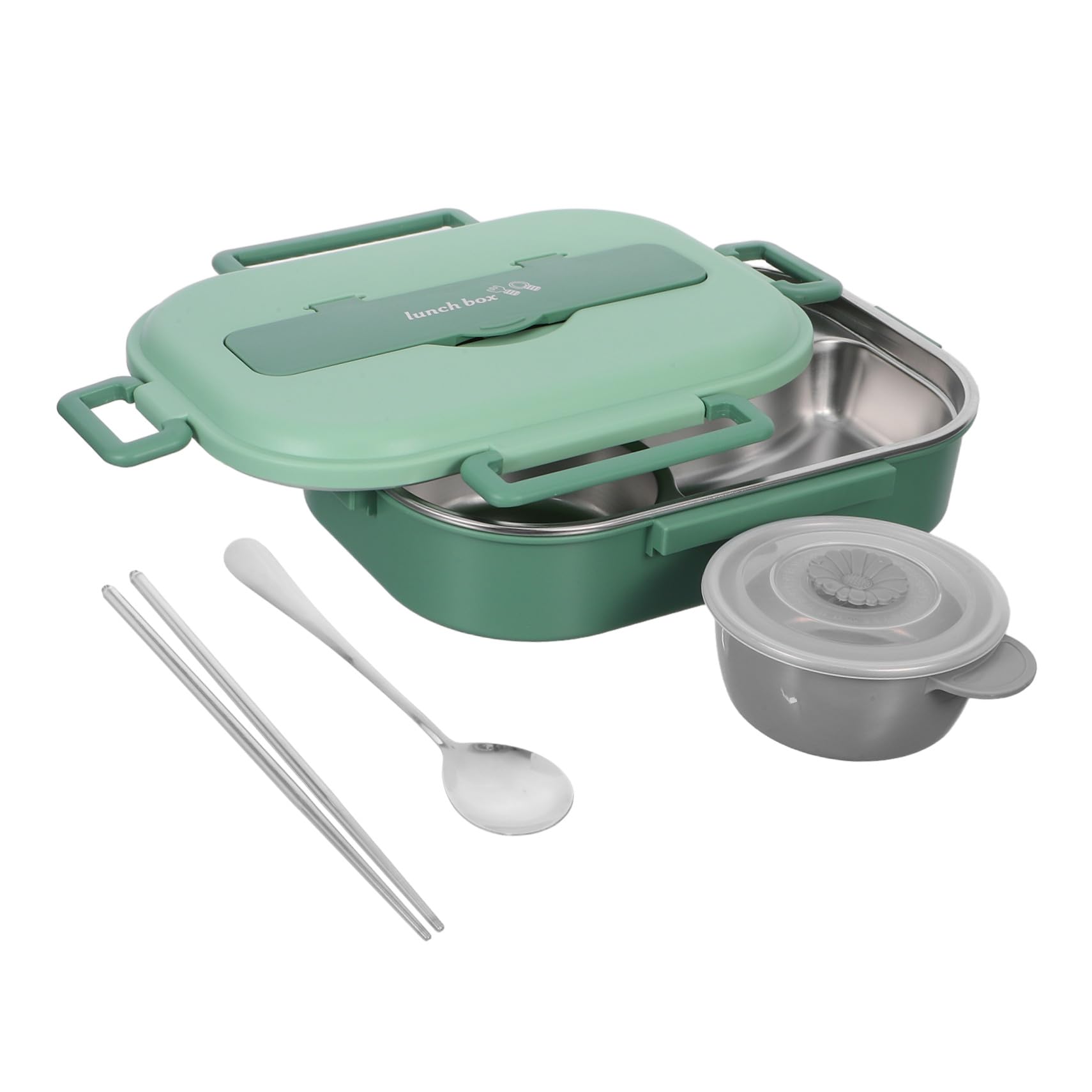 Gatuida Boîte à Lunch Bento Acier Inoxydable Compartimentée Étanche Couverts et Bol à Soupe pour Repas Préparés