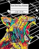  Blank Sheet Music Notebook: 100 Pages 12 Staff Music Manuscript Paper Colorful Bobcat Cover 8 x 10 inches / 20.3 x 25.4 cm