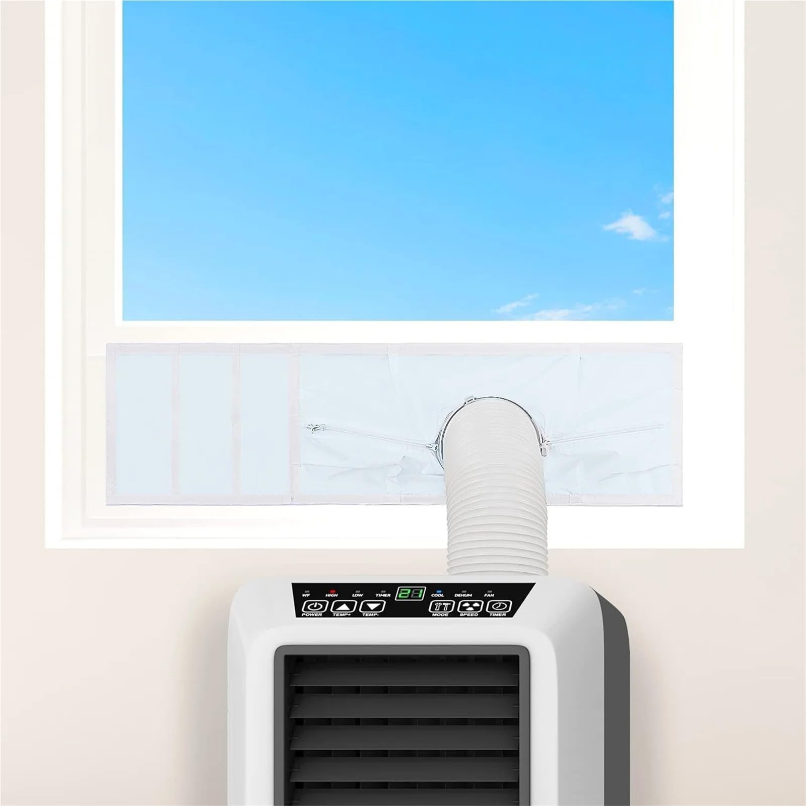 Sellador de Ventanas portátil for Aire Acondicionado, Tela for sellar Ventanas, sellador Universal for Ventanas, Kit de ventilación for Ventanas, Kit de ventilación Suave for Ventanas