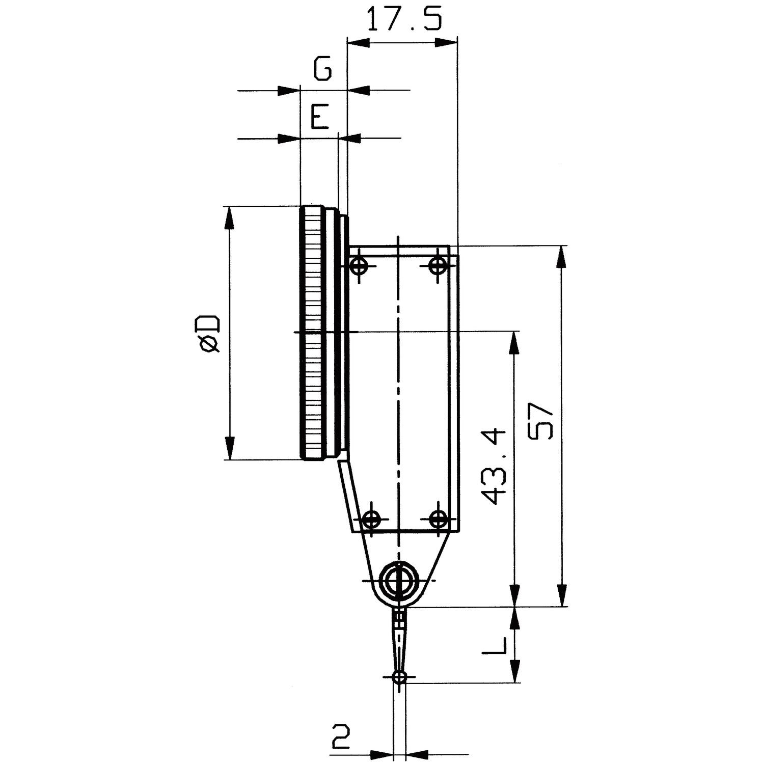 KÄFER Fühlhebelmessgerät K 30, Messbereich 0,8 mm, Ablesung 0,01 mm, 1 Stück, 30025
