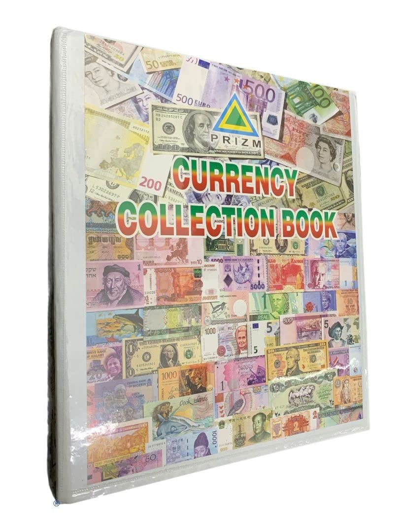 PRIZM Box Packed Currency Collection Album for 104 Bank Notes & Currencies