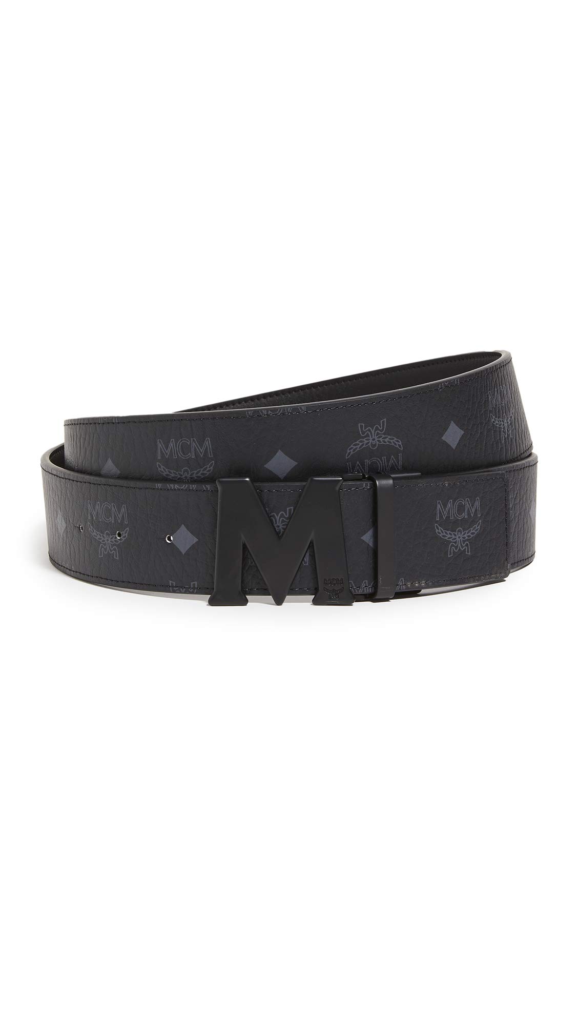 MCM Men's Matte M Buckle Reversible Belt