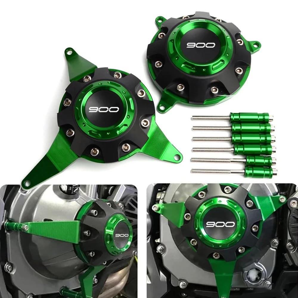 MOWOK Accesorios de Motocicleta para Kawasaki Z900 Z 900 SE 2017-2021 2022 2023 2024 Cubiertas de Motor Protectores Protector de Cubierta de estator Carter Deslizador anticaída (Verde)