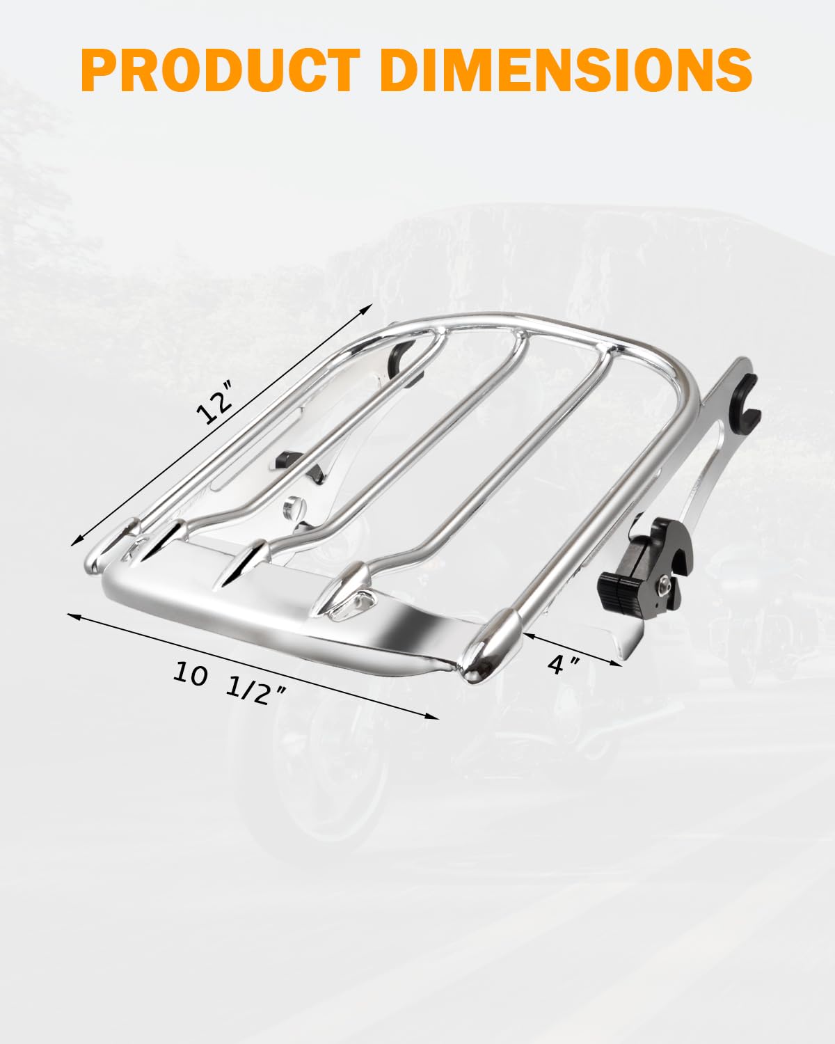 King Detachable Two-Up Luggage Rack For Harley Touring