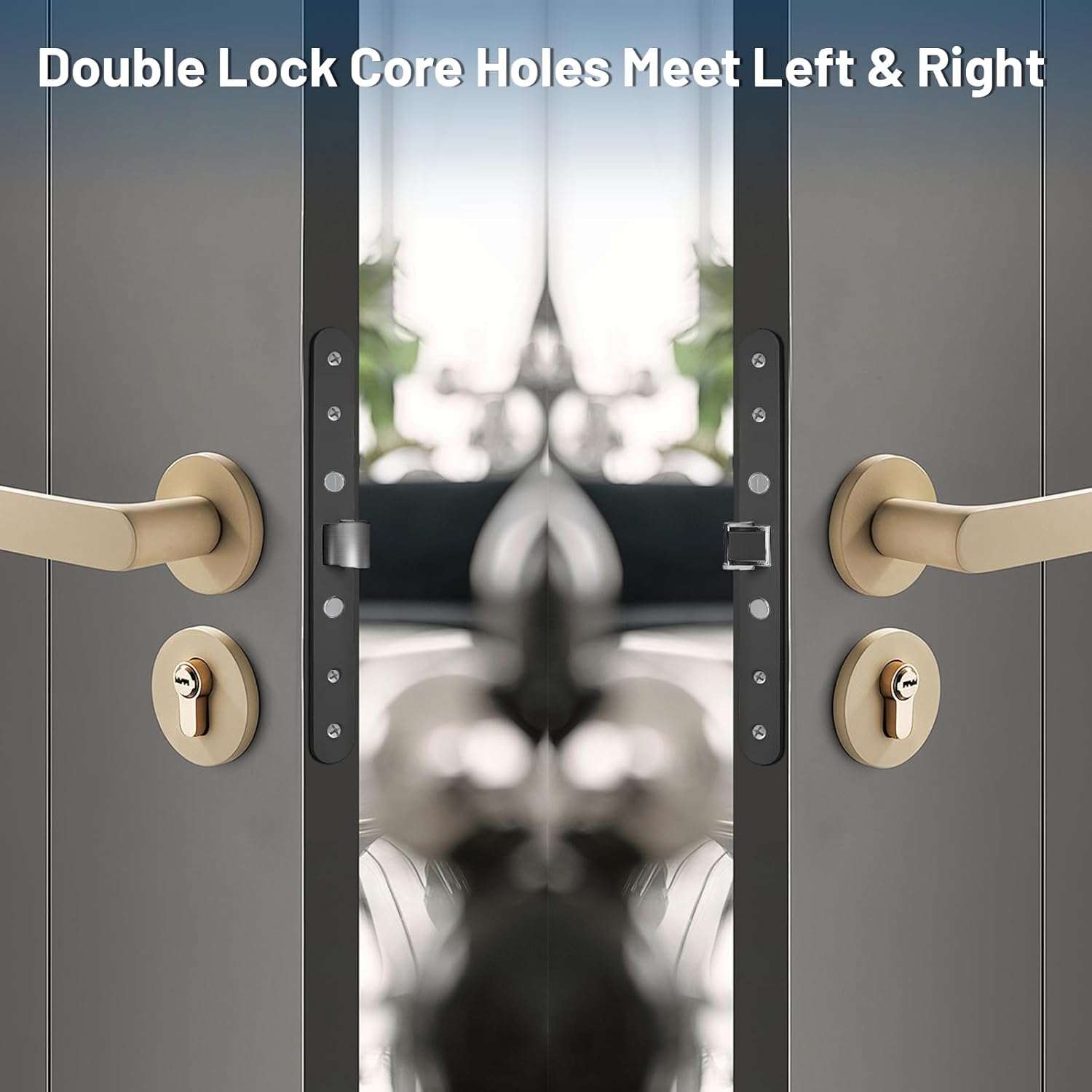 2 Point Bolt Mortise Lock Used for Pella Storm Door Handle Set (Only Lock Body), Storm Door Lock Replacement Part Fits Pella, Screw Hole Center Spacing: 7-1/4 ", 2 Bolts Spacing:2-1/2" (Black)