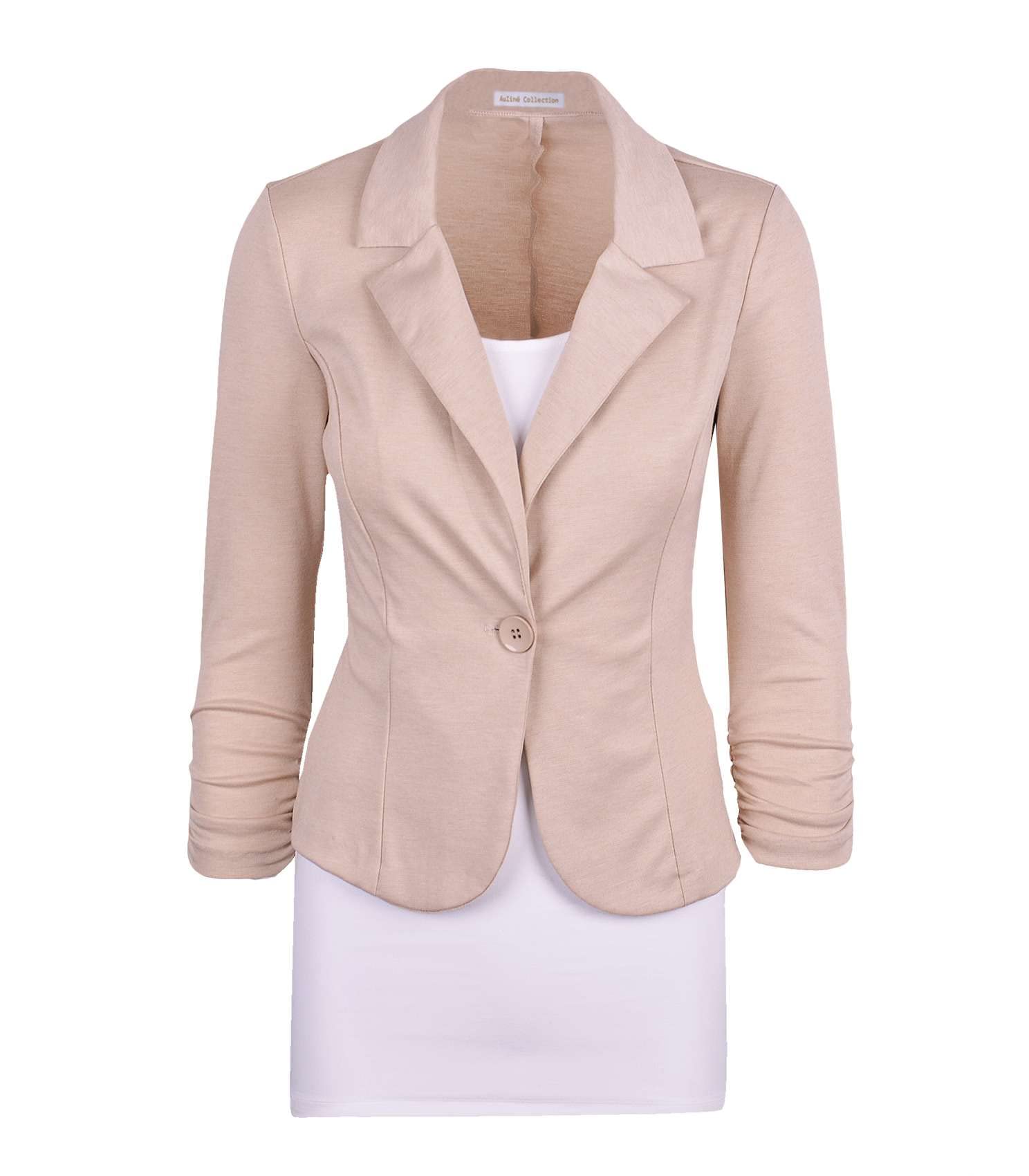 Auliné Collection Women's Casual Work Solid Color Knit Blazer