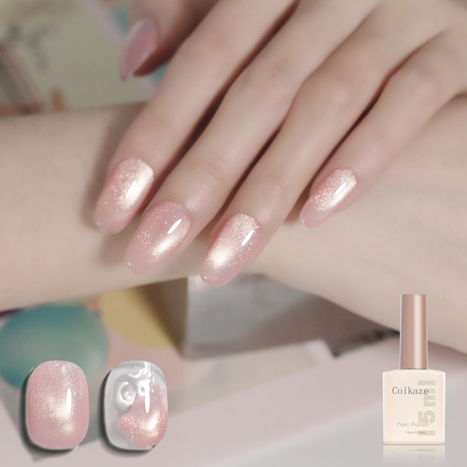 Amazon | Coikaze マグネットネイル 単色 細かいゴールドのラメ 上品