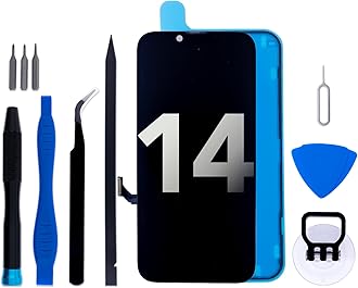 - for iPhone 14 Screen Replacement kit, 6.1" FHD LCD Display Touch Digitizer Assembly with Frame Adhesive and Repair Tools Compatible with A2882 A2649 A2881 A2884 A2883