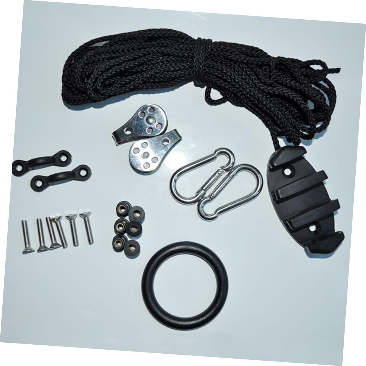 POPETPOP Kayak Anchor Trolley Kit Rigging Ring and Cleat Sturdy Accessories for Water Sports for Canoeing and Fishing