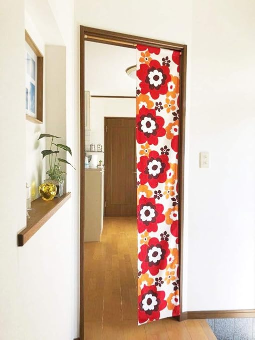 Amazon のれん スリム ハーフ 小窓 カーテン 間仕切り 目隠し おしゃれ 壁掛け タペストリー 北欧 デザイン マリメッコ調 幅35 丈195 Cm のれん オンライン通販