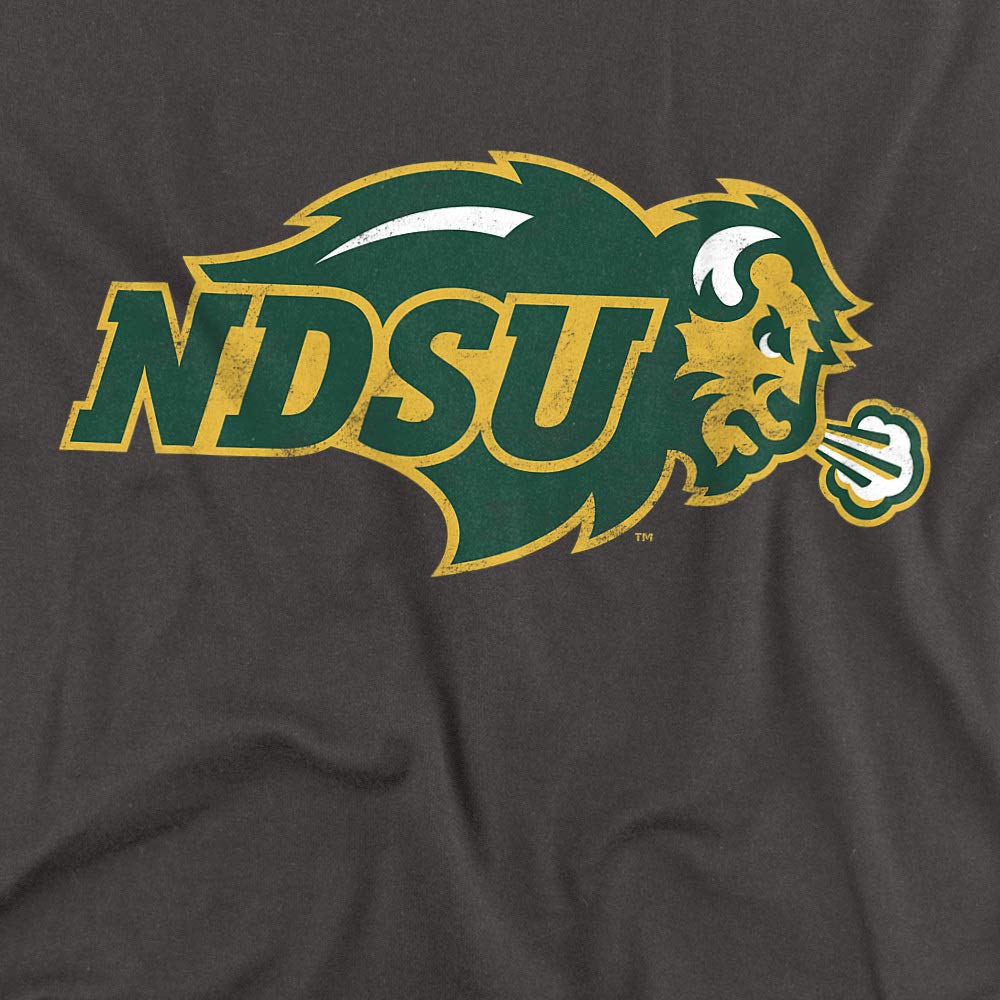 North Dakota State University NDSU Bison Official One Color Bison Logo Unisex Adult T-Shirt, Charcoal, Large