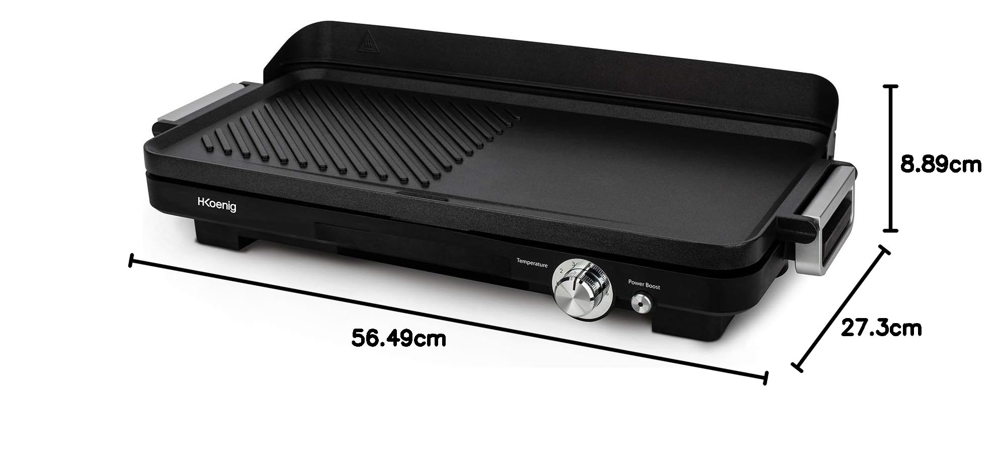 H.Koenig Grill und Plancha GRX330 Elektrisch Antihaftbeschichtung Fleisch Fisch Gemüse