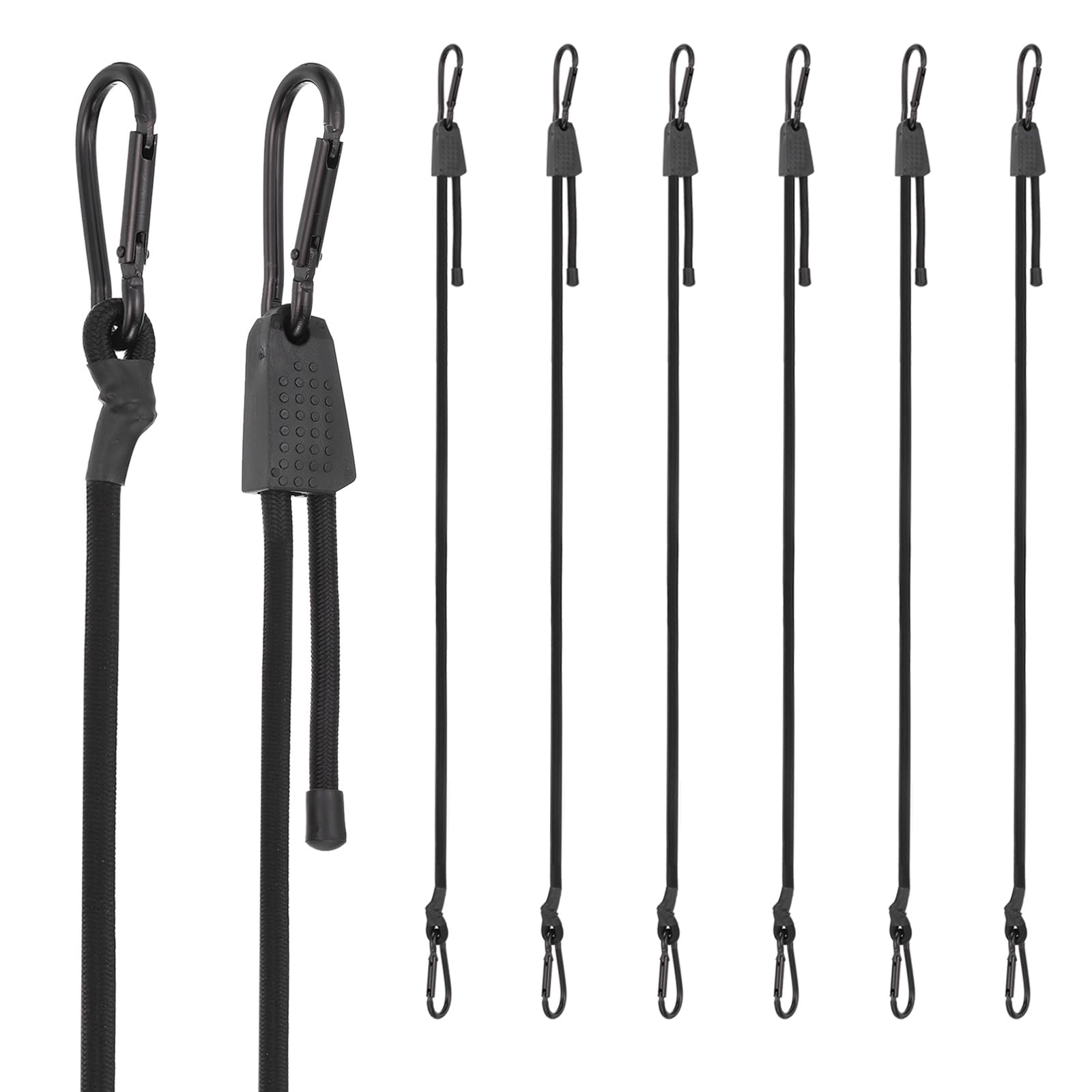 PATIKIL 8PCS 7-48" Heavy Duty Bungee Cord, Elastic Tie Downs Strap, Black