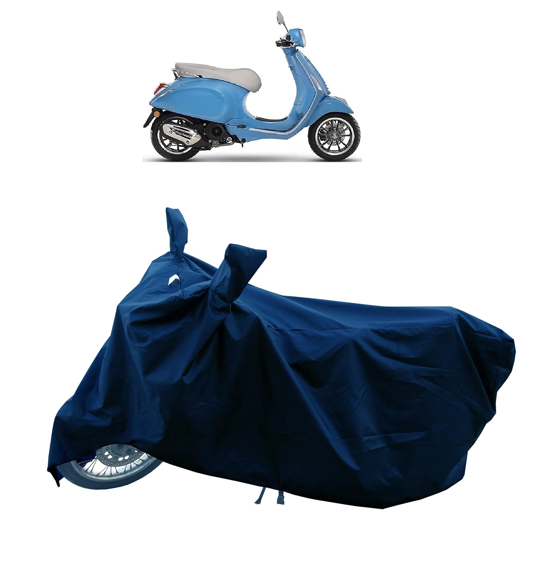 RS GROUP - Piaggio Vespa LX Cover Along with Water-Resistant and Dust Proof Premium 190T Fabric_(Navy)_A Best Cover for Piaggio Vespa LX
