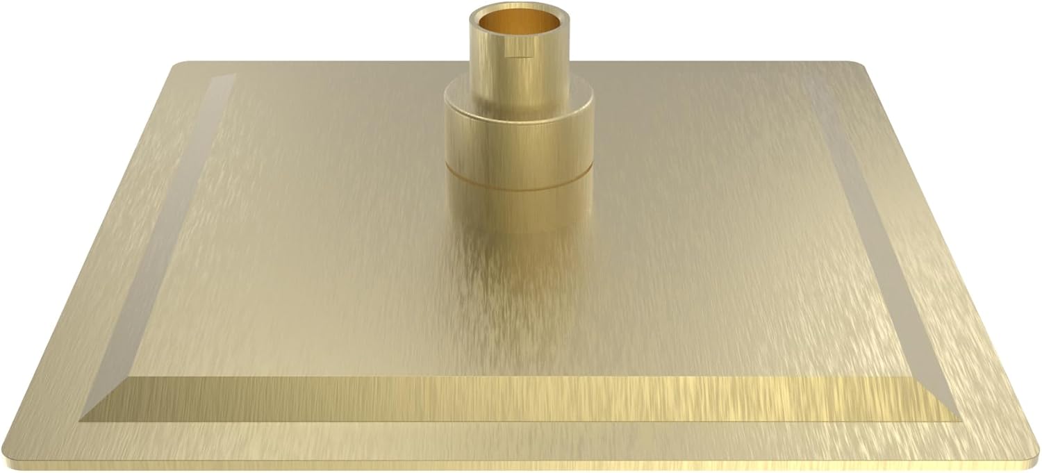 Ascend Ultra-Thin Square Shower Head - 8 in., Brushed Brass