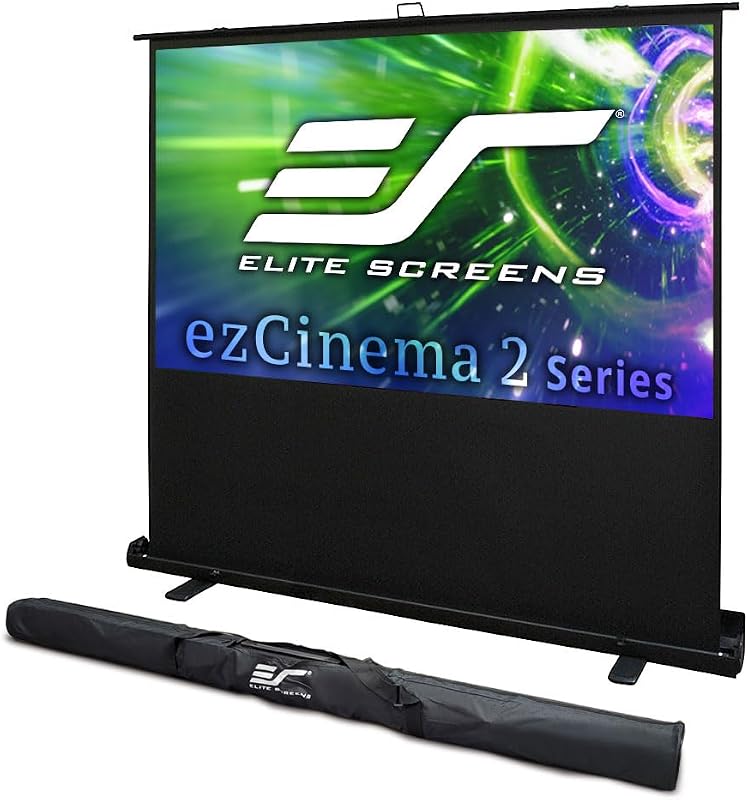 Elite Screens ezCinema 2, 95-inch 16:9 Manual Floor Pull Up Scissor Backed Projector Screen, Portable Home Office Classroom Front Projection w/ Carrying Bag, US Based Company 2-YEAR WARRANTY, F95XWH2
