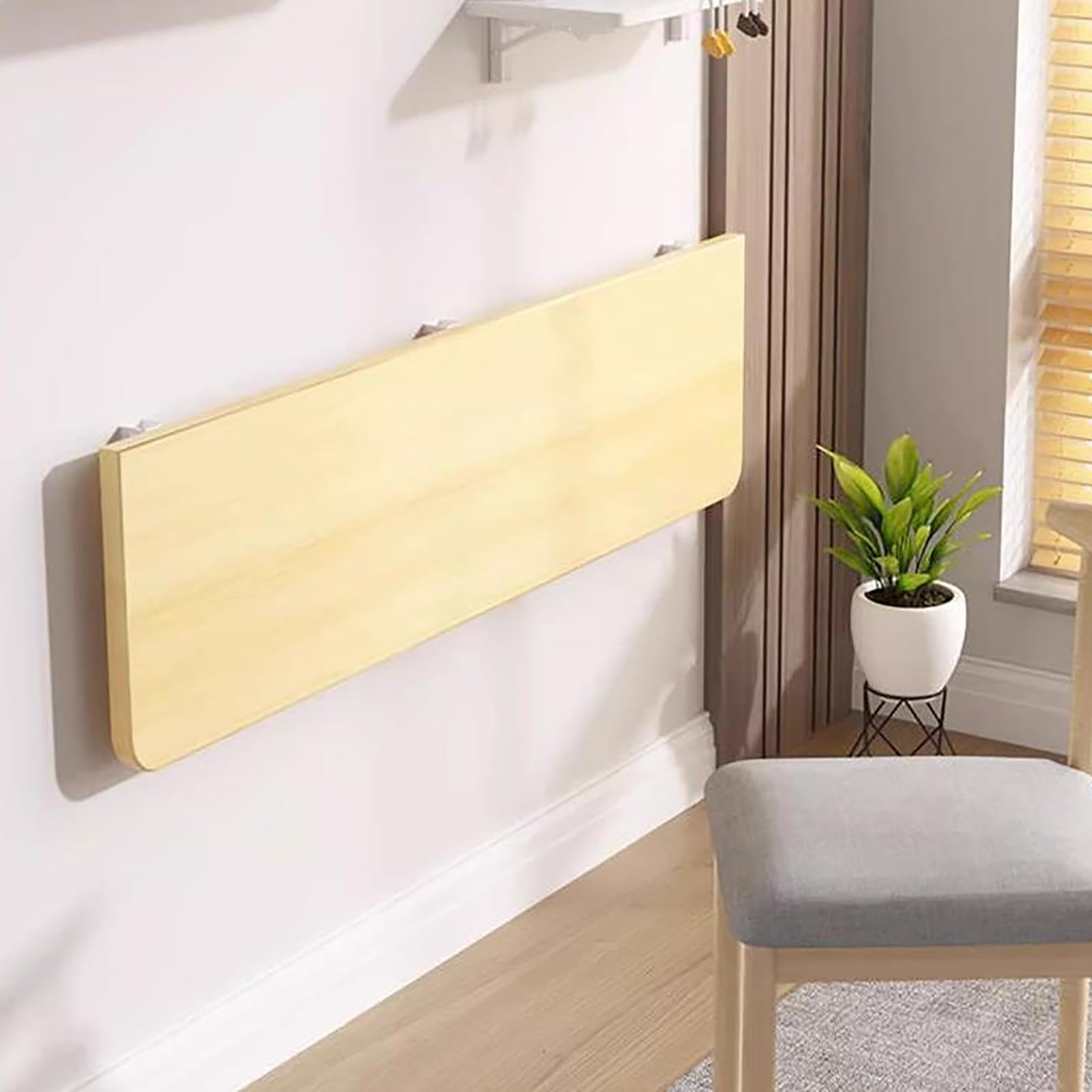 Table pliante murale en noyer haut de gamme pour intérieur chic