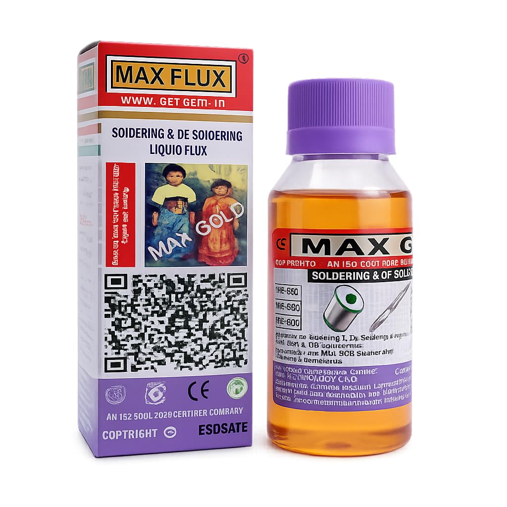 MAX FLUX Soldering & De-Soldering Liquid Flux for PCB Repair, Mobile Repair, SMD Soldering, BGA Rework – Electronics Flux (Bottle Pack)-image-47