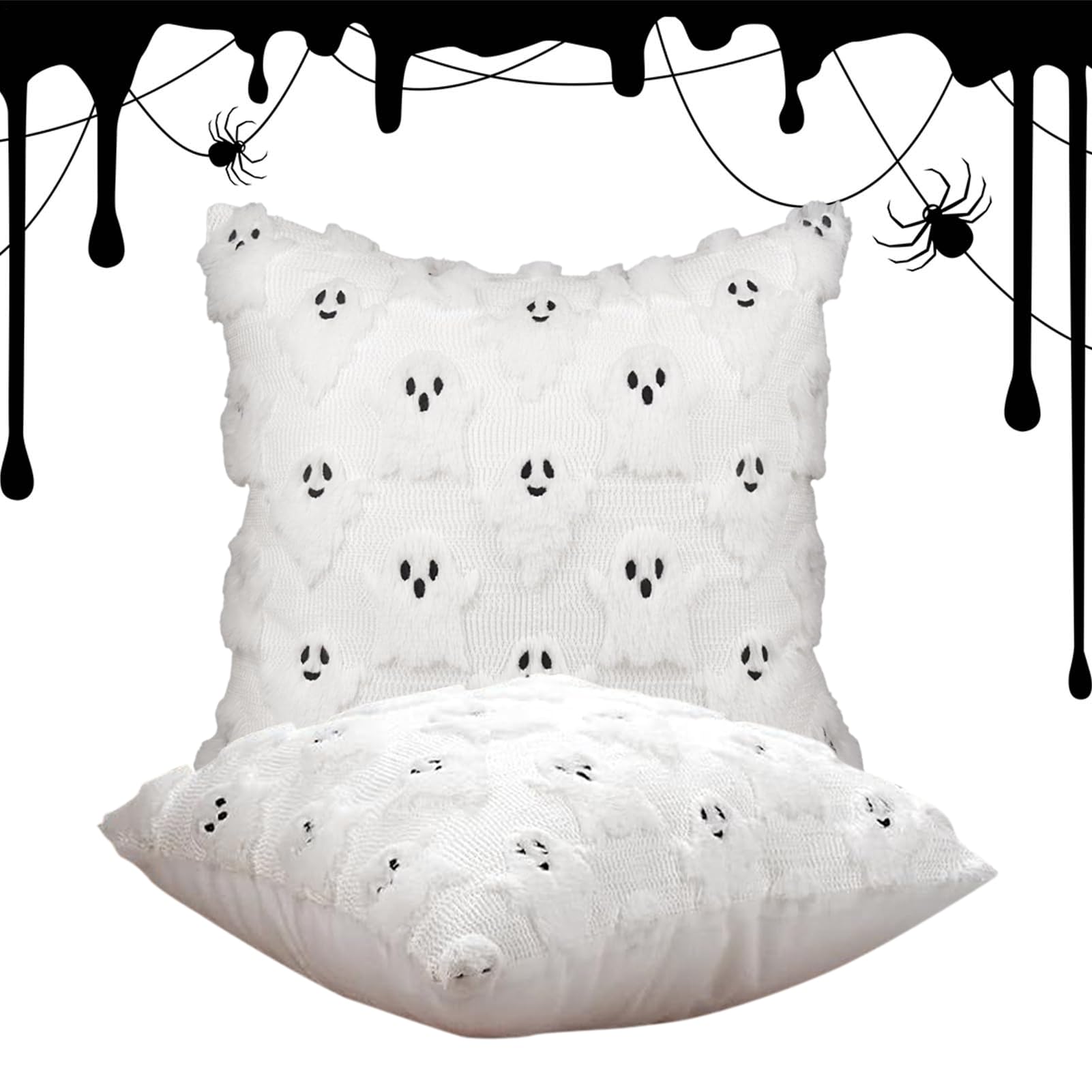 Housses de coussin d'Halloween lot de 2 taies déco 46x46 cm