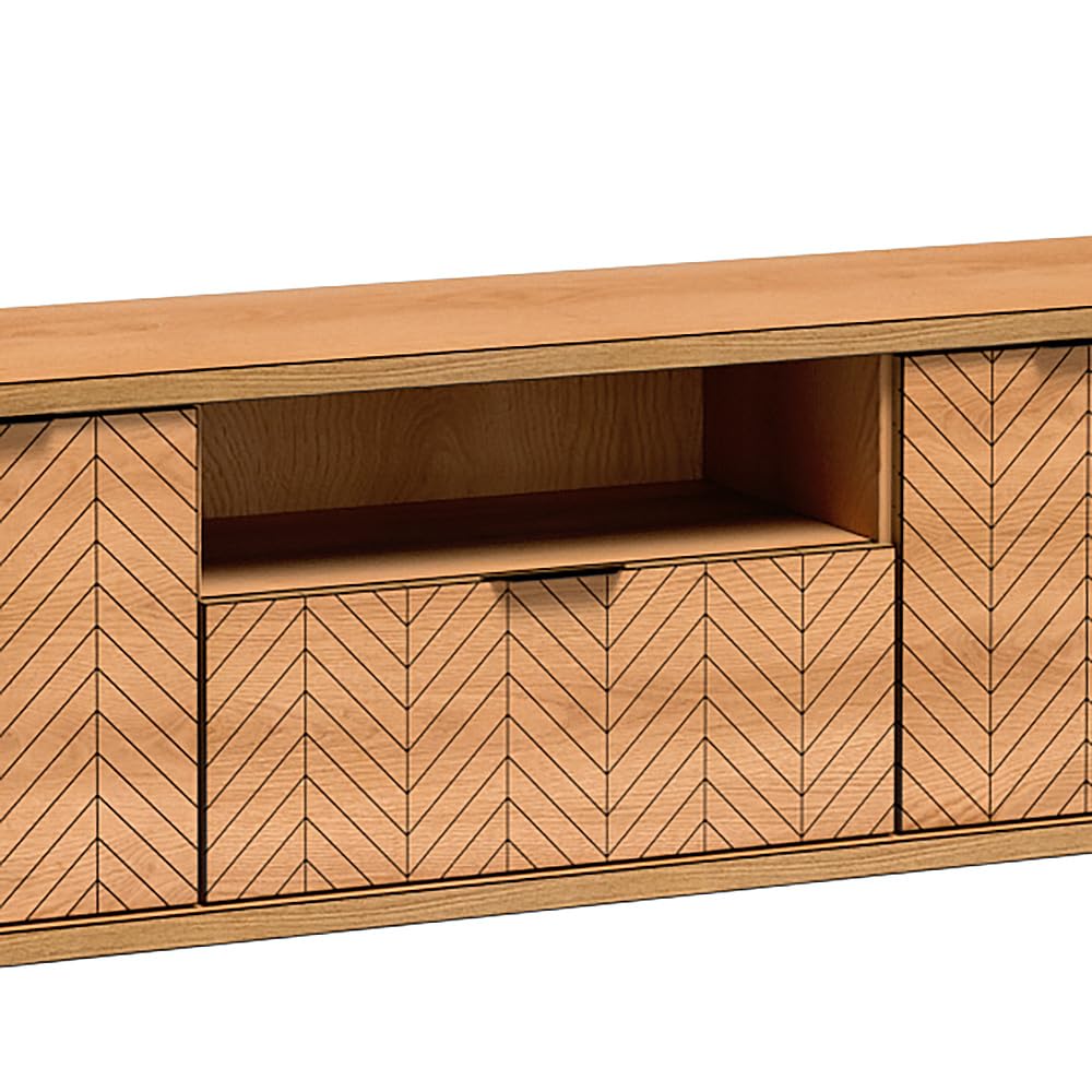 Lomadox Wohnzimmermöbel Set 2-teilig Vitrine Lowboard Wohnzimmerschrank Wohnmöbel TV-Board modern in Eiche