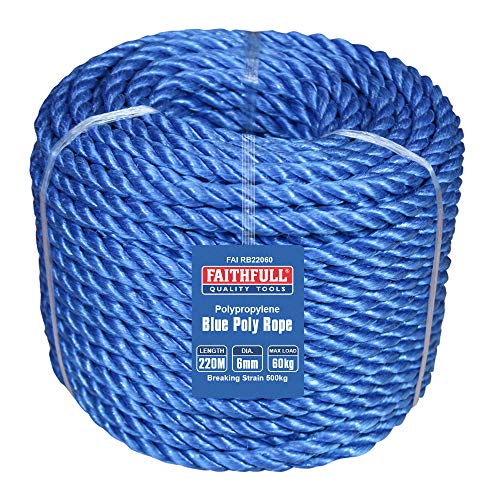 Cuerda de polietileno azul Faithfull Fairb22060 de 6 mm para amarre en exteriores 2