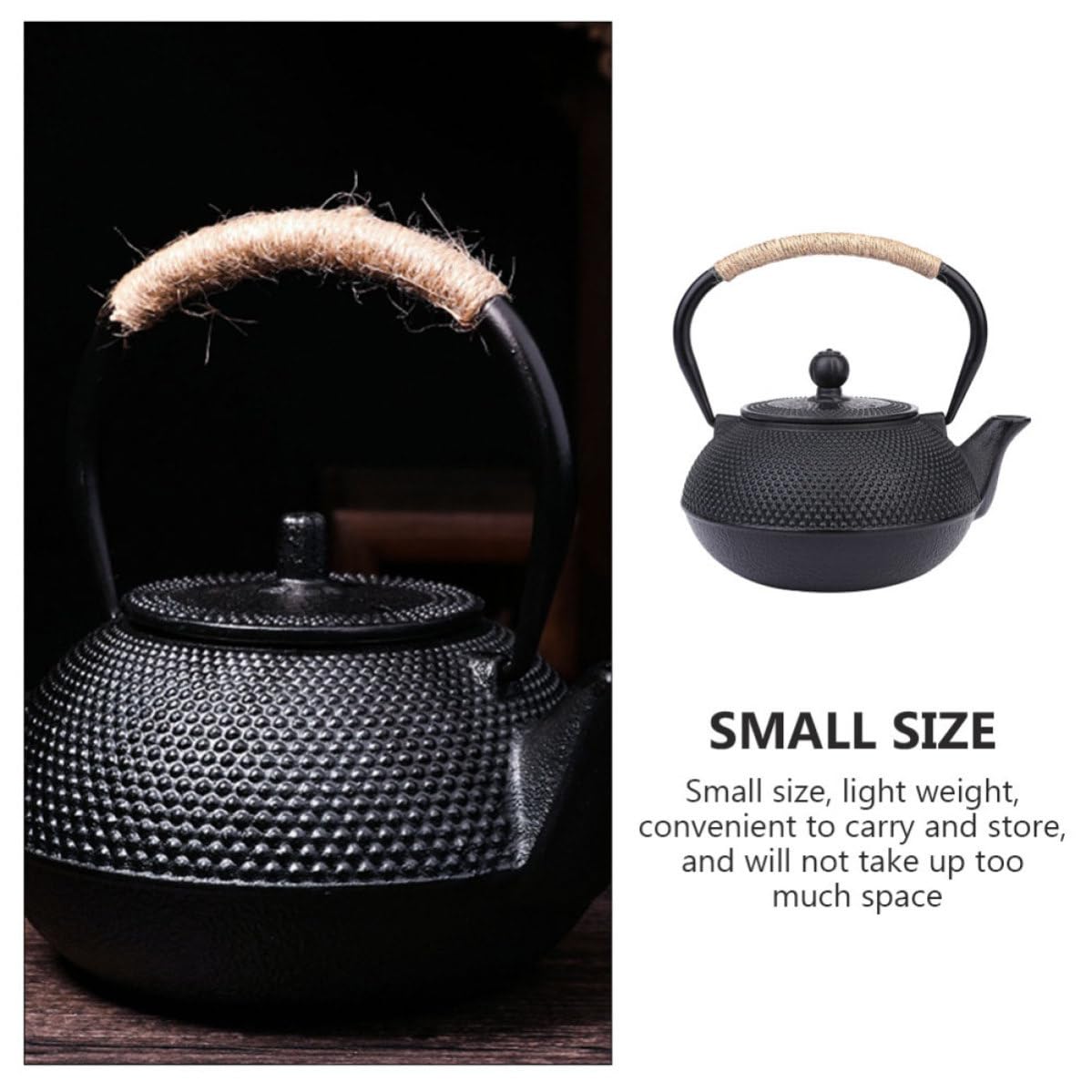 SEWACC Tetera de Hierro Fundido con Infusor para Té Suelto Resistente y Duradera para Hogar y Oficina Estilo Japonés Tetsubin