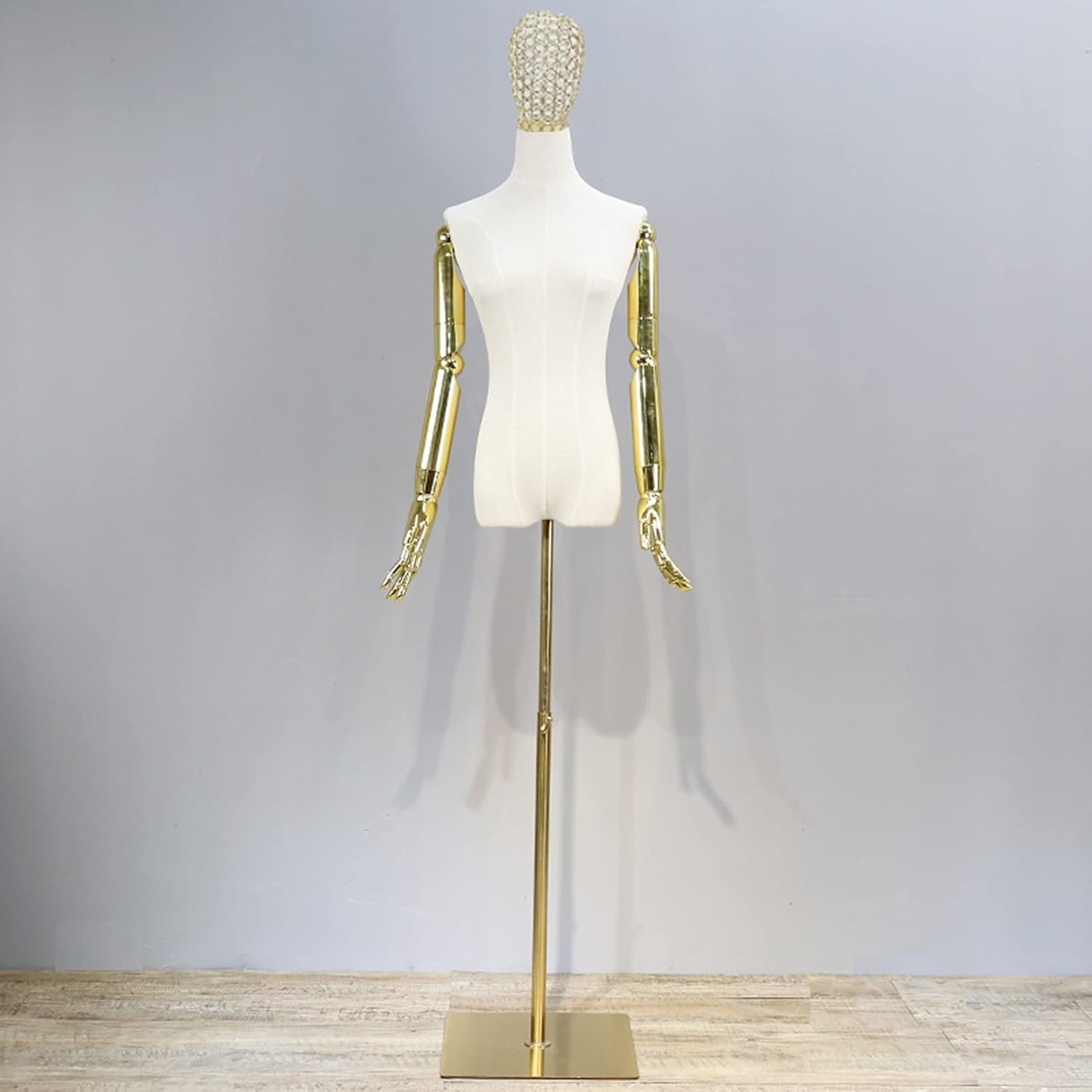 Sewing Mannequin Torso Height Adjustable Woman Dress Form Dummy Used for Shop Cloakroom Modern Style Half Body Display Shelf with Metal Base Pinnable,B-Medium (A M)