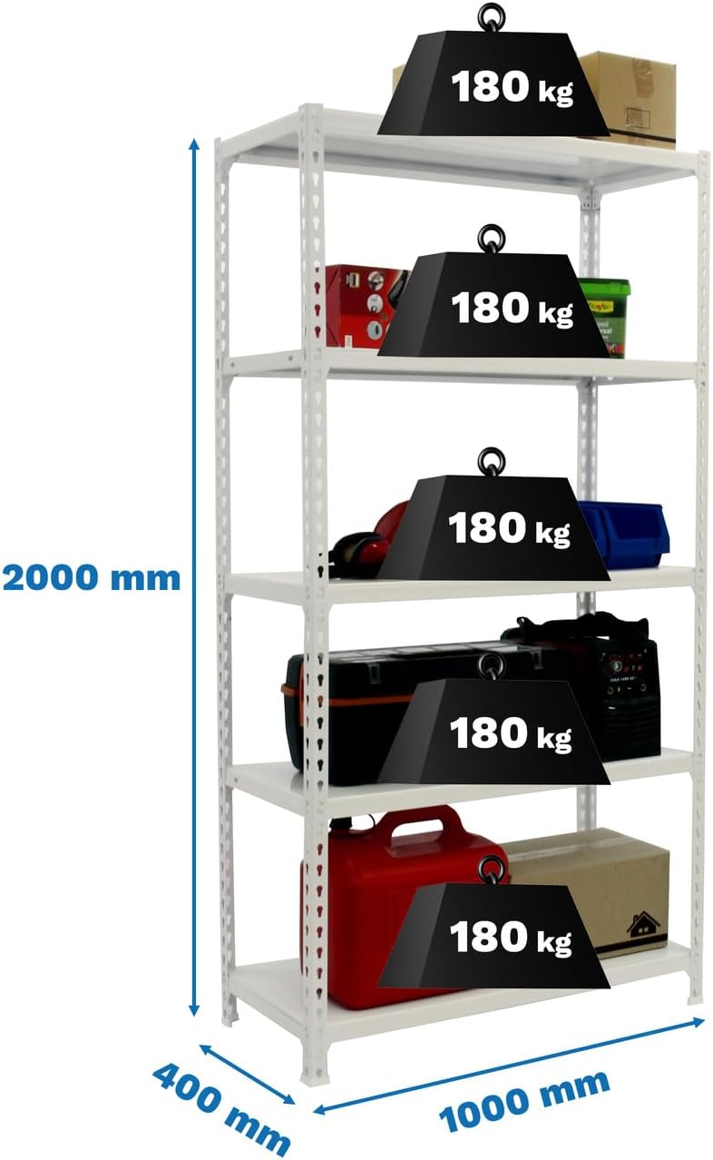 Simonrack Metal shelf without screws kit SIMONCLICK PLUS 5/400 white/white